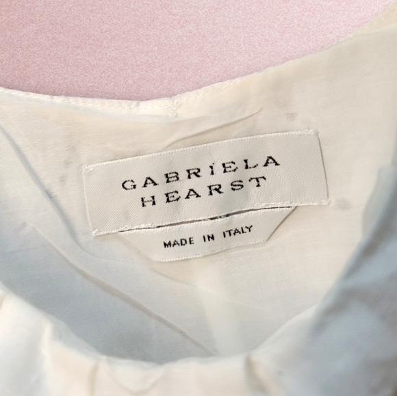 GABRIELA HEARST Square Neckline Daphine Belt Dress Linen Insect Embroidery 38 - Picture 6 of 12